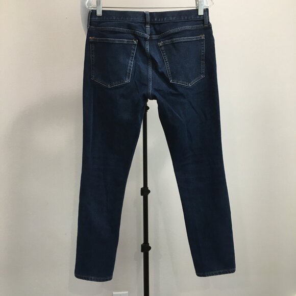 EVERLANE Uniform Athletic Fit Dark Wash Organic Cotton Blend 5 Pocket Jeans - Picture 7 of 9